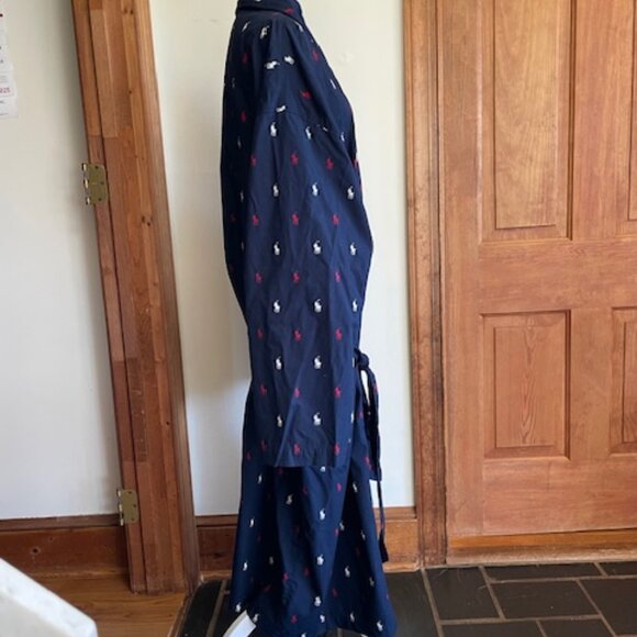 POLO RALPH LAUREN Men's All Over Polo Player Logo Robe Navy, Red, White L/XL - Picture 11 of 16